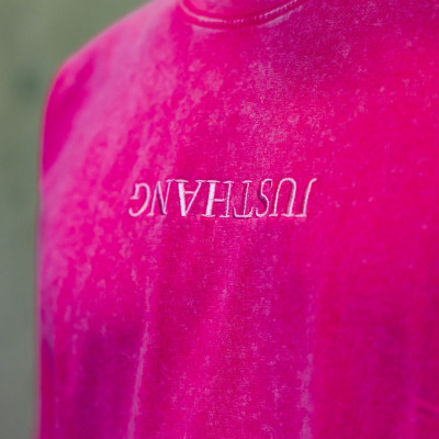 Flower Embroidery Pink Oversize