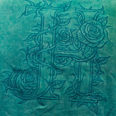 Flower Embroidery Green Oversize