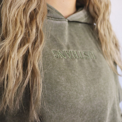 Flower Embroidery Olive Oversize