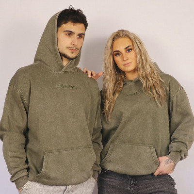 Flower Embroidery Olive Oversize