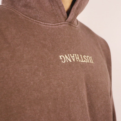 Flower Embroidery Brown Oversize