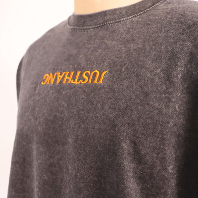 Flower Embroidery Black / Orange Oversize