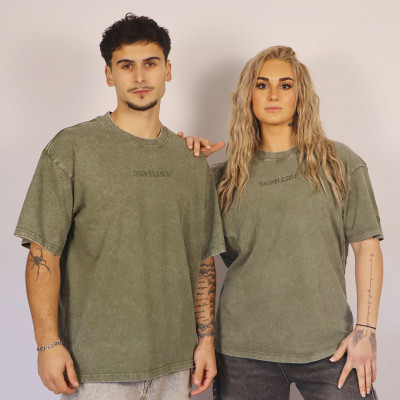 Flower Embroidery Olive Oversize